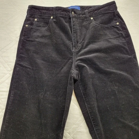 Talbots High Rise Straight leg black corduroy pants size 10 - Picture 3 of 6